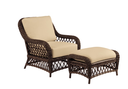 GRAND CAYMAN WICKER OTTOMAN