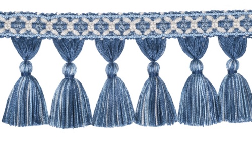 DECORATIVE TRIM 3 1/2" TASSEL FRINGE BLUEBELL 300905