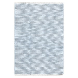 Herringbone Swedish Blue Woven Cotton Rug Maine Cottage®