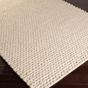 Double Braided Felted Wool Rug Beige Maine Cottage®