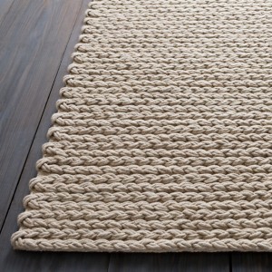 Double Braided Felted Wool Rug Beige Maine Cottage®