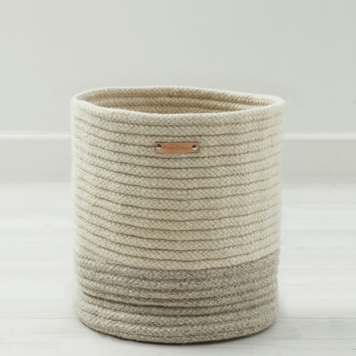 Braided Wool Basket Two Tone Petite Maine Cottage®