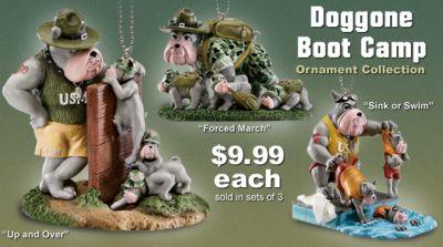 USMC Devil Pup Ornament: Set of Three