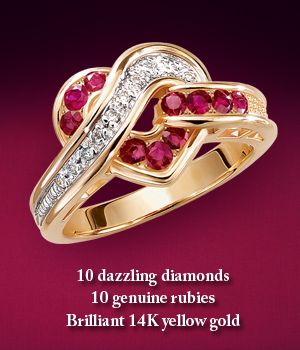 Lover's Heart Knot Ruby & Diamond Ring