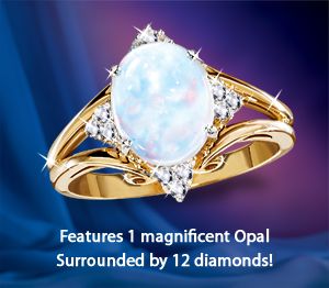 Radiant Enchantment Australian Opal And Diamond Ring