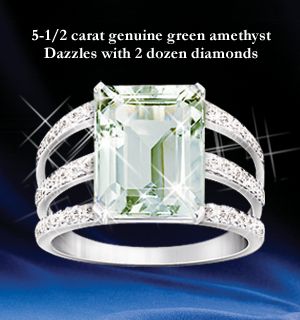 Sheer Radiance Green Amethyst & Diamond Ring