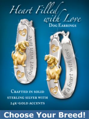 Heart Filled With Love Dog Earrings