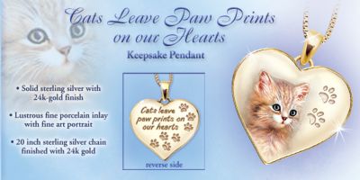 Cats Leave Paw Prints On Our Hearts Pendant Jewelry