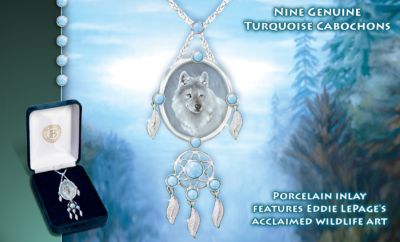 Click here to buy Sacred Spirits Wolf Pendant by The Bradford Exchange.