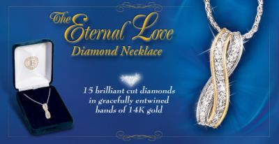 Eternal Love Diamond Necklace - Exquisite Yellow and White Gold Diamond Necklace, Fine Diamond Jewelry with Exclusive Keepsake Jewelry Design