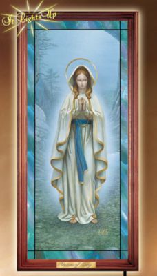 The Bradford Exchange Visions Of Mary Stained Glass Illuminated Wall Decor Art