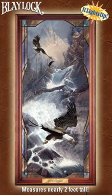 The Bradford Exchange Spirit Canyon Bald Eagle Stained Glass Wall Decor Art