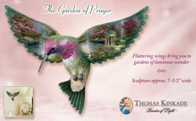 Thomas Kinkade The Garden Of Prayer Hummingbird Wall Decor Art - Thomas Kinkade Art Decorated Hummingbird Wall Decor Brings the Jewel-like Serenity of Nature Home! Handcrafted Exclusive!