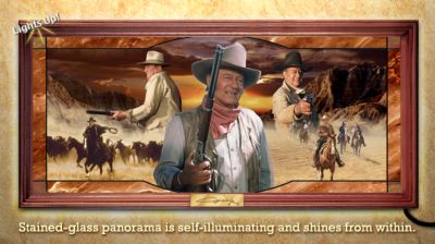 John Wayne: An American Legend Stained-Glass Wall Decor Art - First-ever John Wayne® Stained-Glass Panorama an Exclusive Limited-edition Illuminated Collectible Western Wall Decor Art
