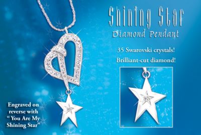 Swarovski Crystal And Diamond Shining Star Pendant Necklace