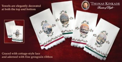 Thomas Kinkade Wonders Of Winter Christmas Decorative Hand Towels