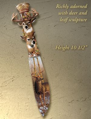 Click here to buy Woodland Monarch Deer Art Collectible Knife Replica by The Bradford Exchange.