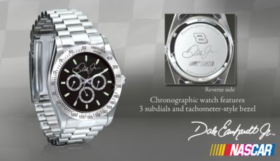 Dale Earnhardt Jr Racers Edge Stainless Steel Mens Chronograph Watch - Stainless Steel Dale Earnhardt Jr® Mens Chronograph Watch the Ultimate Jewelry Gift or Memorabilia! Exclusive Design!