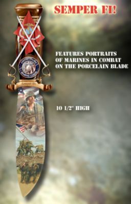 The Bradford Exchange Semper Fi Collectible Marine Corps Knife Replica