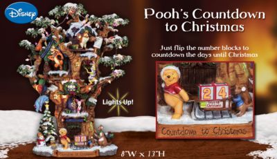 Disney Winnie The Poohs Countdown To Christmas Tree Sculpture: Christmas Home Decoration - Disney Winnie the Pooh Christmas Countdown Tree Makes Unique Tabletop and Wall Decoration! Limited Edition of Only 5,000!