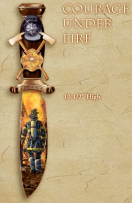 The Bradford Exchange Courage Firefighter Collectible Knife Replica