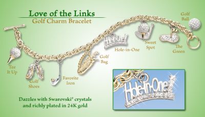 Love Of The Links Golf Charm Bracelet: Golf Jewelry Gift For Her - Golf Charm Bracelet with Swarovski&reg; Crystals Makes the Perfect Golf Keepsake or Golf Jewelry Gift for Her! Exclusive!