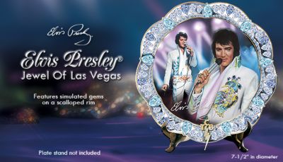 Elvis Presley Jewel Of Vegas Collector Plate - Elvis Presley&reg; Collector Plate Sparkled with Elvis&reg;s Las Vegas Reign! Handcrafted Exclusive Limited Edition!