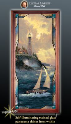 The Bradford Exchange Thomas Kinkade Guiding Light Inspirational Stained Glass Wall Decor