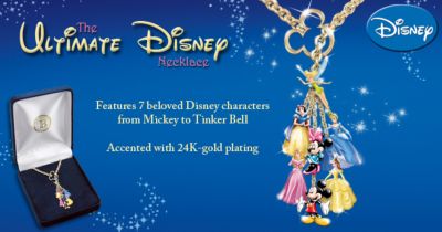 Ultimate Disney Classic 7 Charm Necklace: Unique Collectible Disney Jewelry Gift - Ultimate Disney Jewelry! Disney Cartoon Characters Charm Necklace Features Mickey, Minnie, Tinker Bell, Cinderella and More!