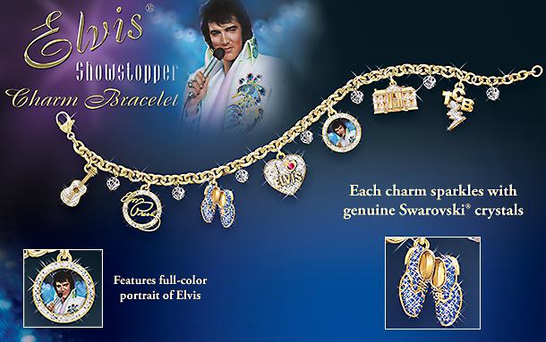 Collectible Elvis Presley Showstopper Charm Bracelet - Exclusive Elvis Presley® Charm Bracelet Design! Unique Elvis Presley Memorabilia Makes the Perfect Collectible Elvis Gift!