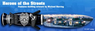 Heroes Of The Streets Police Tribute Knife Replica - Exclusive Police Officer Knife Replica Honors Those Who Serve and Protect! Memorable Limited-edition Police Officer Gift
