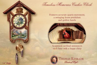 Gifts for mom:Thomas Kinkade Timeless Memories Wall Cuckoo Clock
