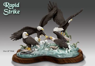 Rapid Strike American Bald Eagle Wildlife Collectible Figurine - Exclusive American Bald Eagle Collectible Figurine is a Wildlife Sculpture that Comes to Life in a Limited-edition Home Decor