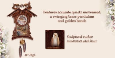 Timeless Nobility Collectible Cuckoo Clock With Deer Art - Exclusive Decorative Wall Clock Makes Great Wildlife Lover Christmas Gift! Showcases Wildlife Artist Greg Alexander Deer Art!