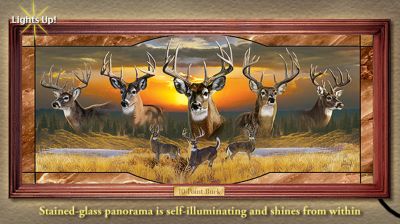 10-Point Buck Collectible Deer Art Wall Decor - Exclusive Collectible Deer Art Wall Decor Showcases the Vision of Wildlife Artist Al Agnew! Stained Glass Panorama is 2 Wide