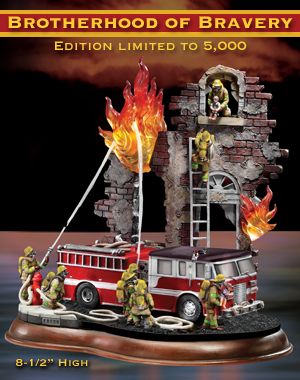 Click here to buy Brotherhood Of Bravery Firefighting Figurine by The Bradford Exchange.
