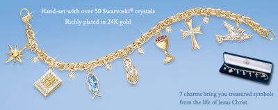 Life Of Jesus Inspirational Charm Bracelet: Christian Jewelry Gift - Religious Charm Bracelet! Exclusive Story of Jesus Christian Jewelry with Over 50 Swarovski&reg; Crystals! Unique Gift Idea