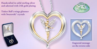 Tinker Bell Believe Pendant Necklace: Disney Jewelry - Tinker Bell Pendant Necklace with Swarovski&reg; Crystals is a Bradford Exchange First! Ideal Disney Tinker Bell Gift!