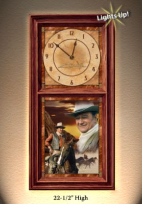 The Bradford Exchange John Wayne Timeless Hero Collectible Wall Clock