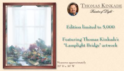 Thomas Kinkade Peaceful Reflections Decorative Wall Mirror - Thomas Kinkade Wall Mirror Lends the Reflected Shimmer of Warm Light! Exclusive Market First, Unique Home Decor!