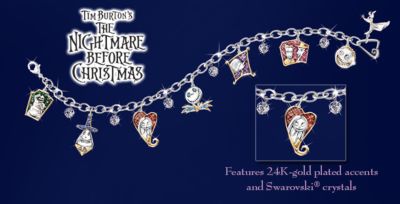 Tim Burtons The Nightmare Before Christmas Charm Bracelet - Tim Burtons Nightmare Before Christmas Charm Bracelet Sparkles with the Beloved Characters from Halloween Town!