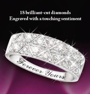 Click here to buy 10K White Gold Diamond Radiance Ring by The Bradford Exchange.
