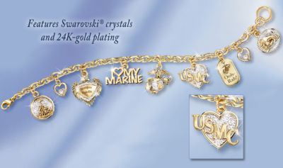 I Love My Marine Charm Bracelet