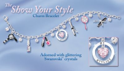 Show Your Style Fashion Charm Bracelet: Unique Gift For Her - Elegant Swarovski&reg; Crystal Charm Bracelet Makes a Gleaming Fashion Statement! Exclusive Keepsake or Gift for Stylists