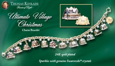 Thomas Kinkade Ultimate Village Christmas Charm Bracelet: Unique Christmas Jewelry Gift - Christmas Village Charm Bracelet Inspired by Thomas Kinkade Art Expresses the Beauty of the Spirit! Edition Limited to 5,000!