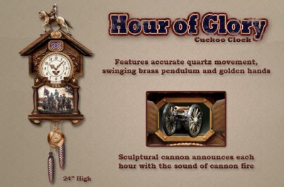 Hour Of Glory Collectible Civil War Cuckoo Clock: Civil War Memorabilia - First-Ever Civil War Collectible Cuckoo Clock Presents Dramatic Imagery from Artist John Paul Strain! Unique Christmas Gift!