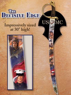 Click here to buy The Decisive Edge USMC Tribute Replica Officer's Sword by The Bradford Exchange.