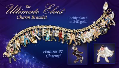 Ultimate Elvis Charm Bracelet: Elvis Presley Jewelry Gift - Exclusive Elvis Charm Bracelet! Dazzling 37 Charm Tribute to the King of Rock n Roll&reg; is Ultimate Elvis Jewelry Gift!