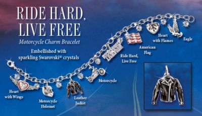 Ride Hard, Live Free Charm Bracelet