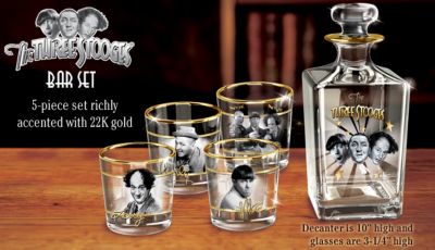 Click here to buy Three Stooges Five-Piece Bar Set Featuring The Stooges'... by The Bradford Exchange.